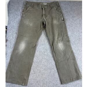 Carhartt Pants Men Gray Duck Canvas Relaxed Fit Utility Carpenter Workwear 36x30